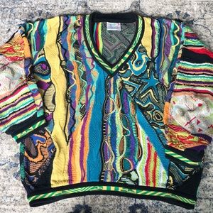 💯 Vintage Coogi V-neck Sweater